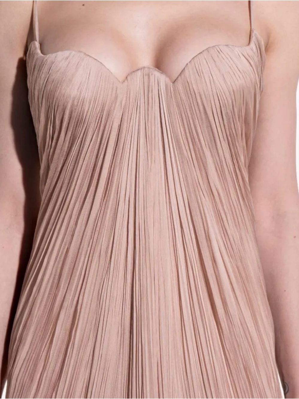 Elegant Blush Pink Pleated Evening Gown - Women - Picture 5 of 9